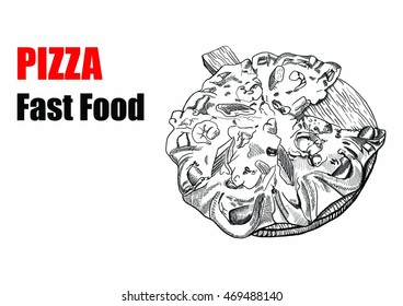 Pizza hand drawing