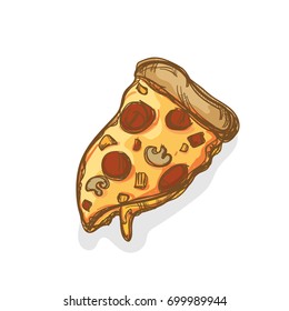 pizza hand drawing food object