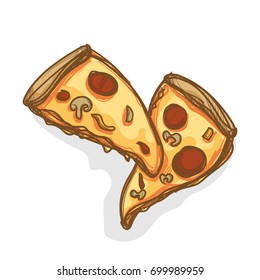 pizza hand drawing food object