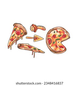 pizza hand drawn doodle illustrations vector set