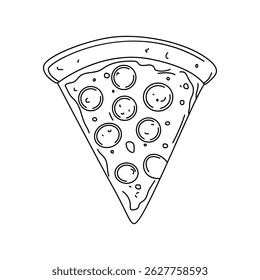 Pizza hand drawn outline doodle icon.