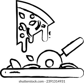 pizza hand drawn vector illustration