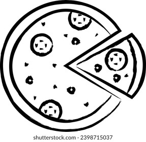 Pizza hand drawn vector illustration