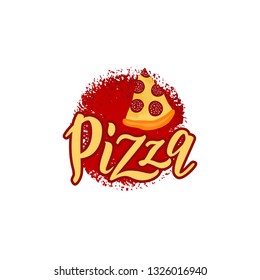 Pizza Hand Lettering Word Cute Slice Stock Vector (Royalty Free ...