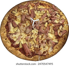 Pizza hawaiian vector bacon cheese 