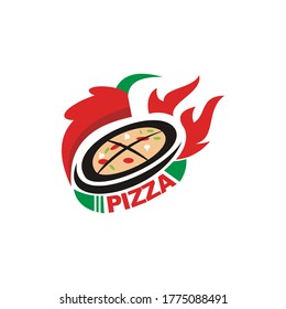 pizza diseño caliente vector - pizza de la llama - comida rápida