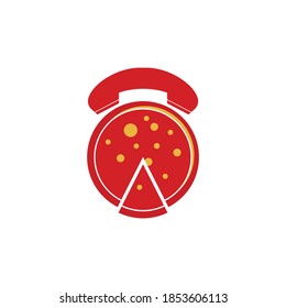 Pizza hot line fast delivery logo design. Pizza delivery logo template. 