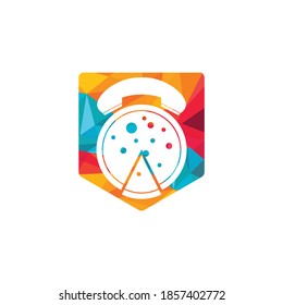 Pizza hot line fast delivery logo design. Pizza delivery logo template. 