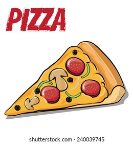 pizza hot on white