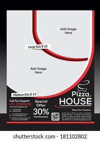  Pizza House Flyer Template vector illustration 