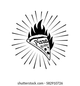 Pizza House. Italian Pizza Label. Badge Pizzeria. Design Elements Vector Illustration. Isolated