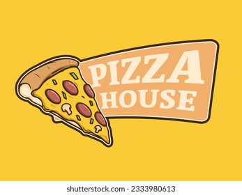 pizza house logo concept design