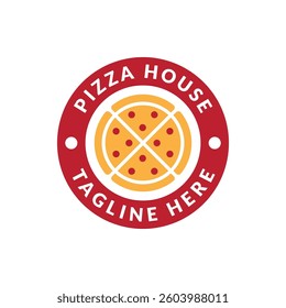pizza house logo emblem design. logo icon vector illustration design