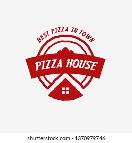 Pizza House Logo template element symbol in red color