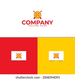 Pizza Hunter Logo Design-Vorlage Vektor