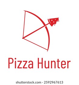 pizza hunter restaurant flat minimalist logo design