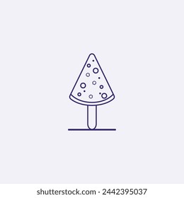 Logotipo De La Pizza Y Del Palillo De Hielo Con El Estilo Monoline