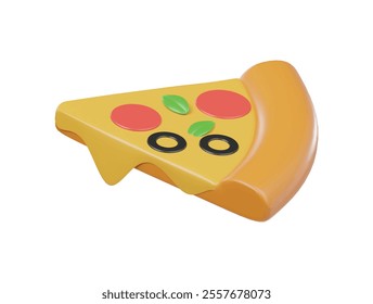 Pizza icon 3d rendering illustration