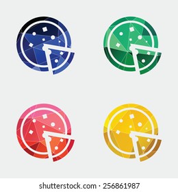 pizza icon Abstract Triangle Geometrical background 
