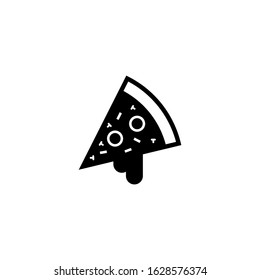 Pizza icon in black flat shape design isolated on white background