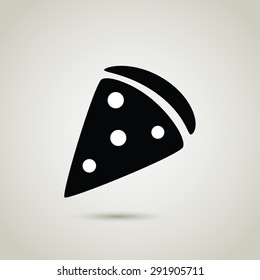 Pizza icon in black. Stock vector.