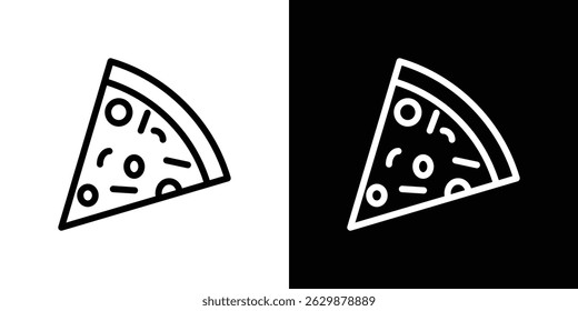 Pizza icon in black vector format