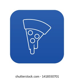 Pizza icon blue vector isolated on white background