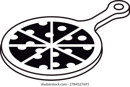 Pizza icon with a board ready to heat in the oven