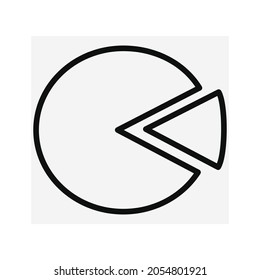 Pizza icon. Button. Food. Fast Food. Cooking. Flat, black, linear. Close-up. Vector.