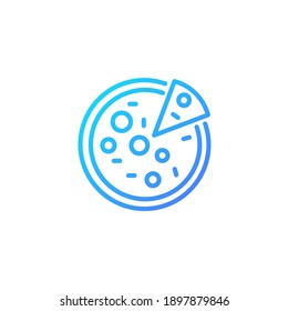 Pizza icon. Icon for cafe and restaurant in blue gradient style.