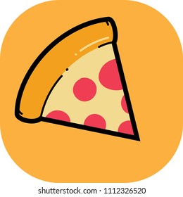 Pizza Icon in Cartoon, Vector Illustration.