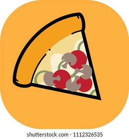 Pizza Icon in Cartoon, Vector Illustration.