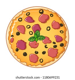Pizza icon. Cartoon of pizza vector icon for web design isolated on white background