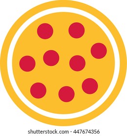 Pizza icon with cheese and salami