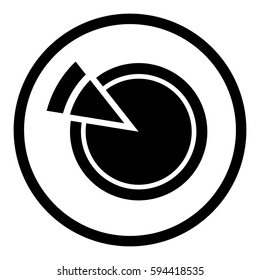 Pizza icon in circle on white background