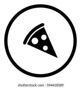 Pizza icon in circle on white background