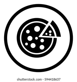 Pizza icon in circle on white background