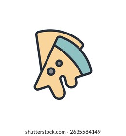 pizza icon collection .design style with background