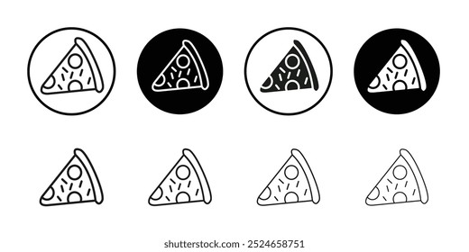 Pizza icon Collection of flat thin outline vector