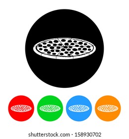 Pizza Icon with Color Variations