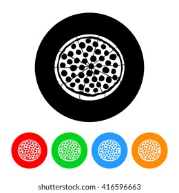 Pizza Icon with Color Variations