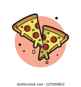 Pizza icon with colour