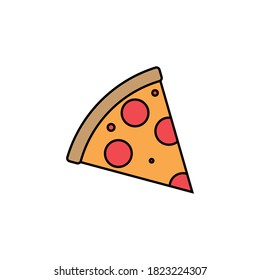 Pizza icon with colour. Pizza isolated on white background. Vector