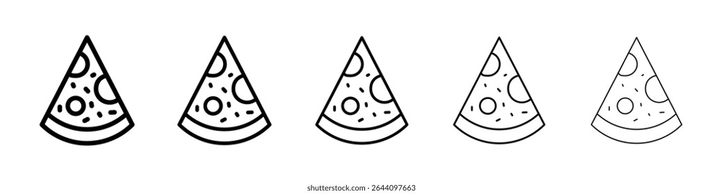 Concepto del icono de la pizza. Diseño gráfico, logotipo, Web, UI.