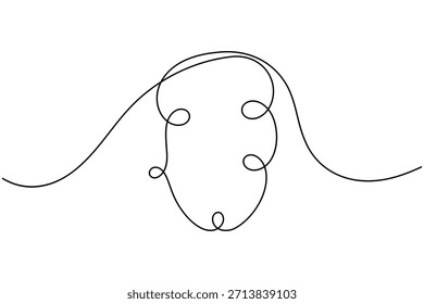 Pizza icon continuous one line drawing on white background minimalist hand drawn food slice outline vector illustration