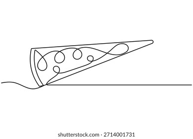 Icono de pizza de una línea continua dibujando sobre fondo blanco minimalista dibujado a mano Ilustración vectorial de contorno de rebanada de comida