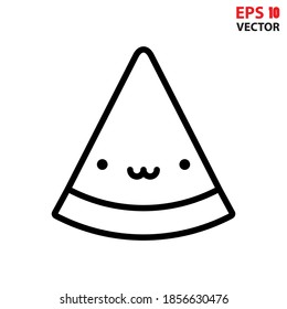 Pizza icon. Cute food design. Flat design with editable stroke. Eps 10 vector illustration.