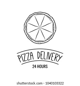 Pizza icon. Pizza delivery. Vector illustration isolated on white background.