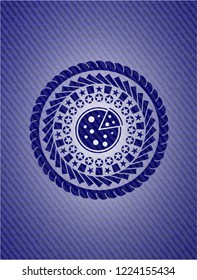 pizza icon with denim texture