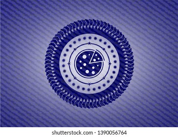 pizza icon with denim texture